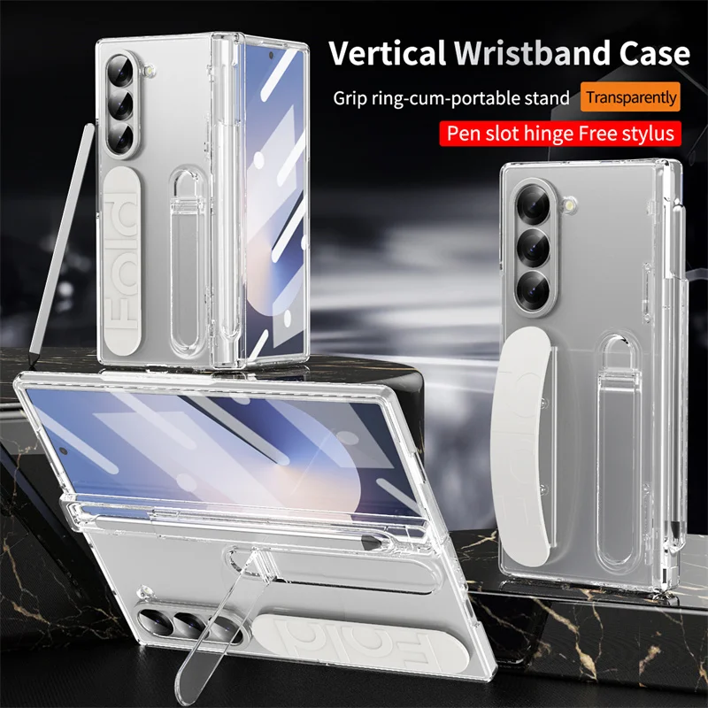 Case With Pencil Holder - Luxo pulseira titular dobradiça caso de