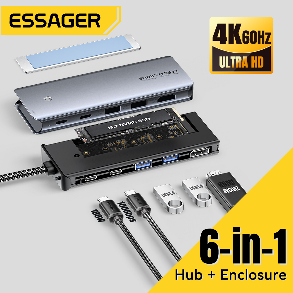 Hdmi Adapter Tablet - Essager USB C Hub com gabinete