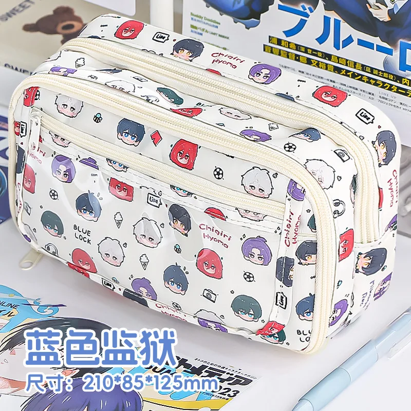 Case With Pencil Holder - Estojo de Lápis Kawaii Anime Blue