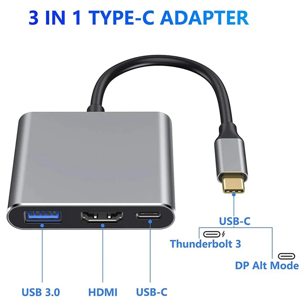 Adaptador USB C HUB 3-em-1, Tr - Hdmi Adapter Tablet avaliação e preço