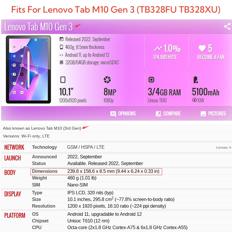 Para lenovo tab m10 3rd gen 10 - Tablet Accessories Lenovo avaliação e preço